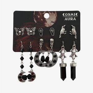 Cosmic Aura Moth Moon Crystal Earring Set Hot Topic Witchy